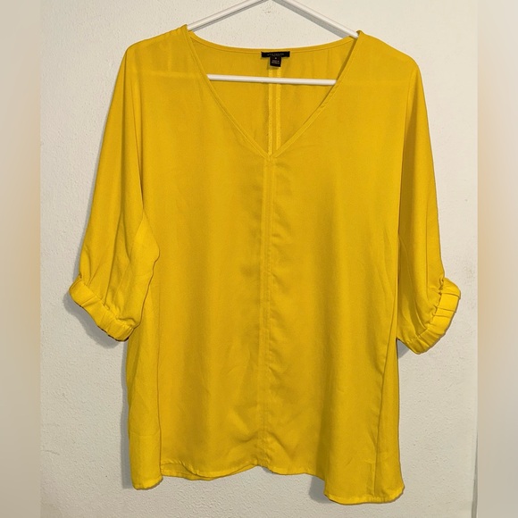 Ann Taylor Tops - Ann Taylor Yellow V-Neck Blouse Golden